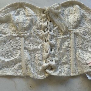 Elegant White Lace Corset Top